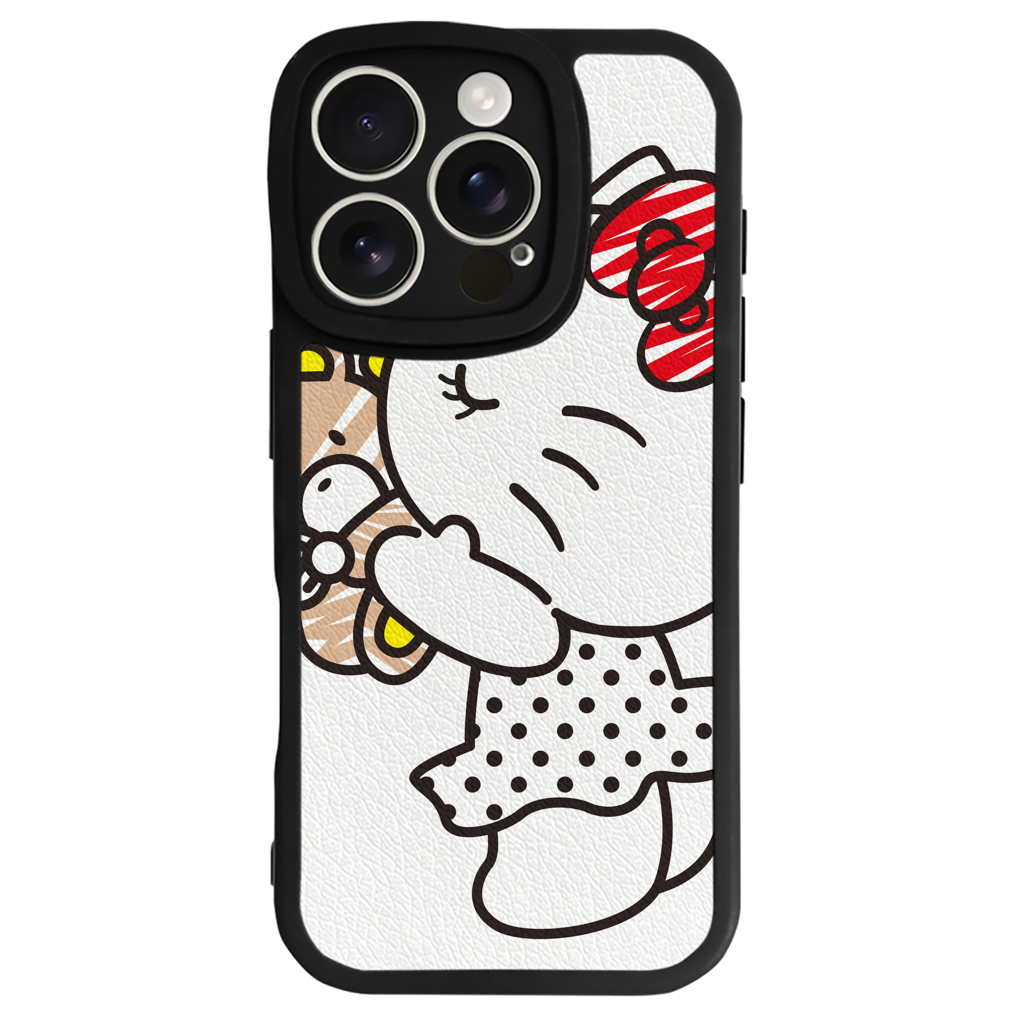 （画像用） Hello Kitty ハローキティ 【iPhone 16シリーズ対応】シリコンスマホケース（レザー調） 材質：シリコン